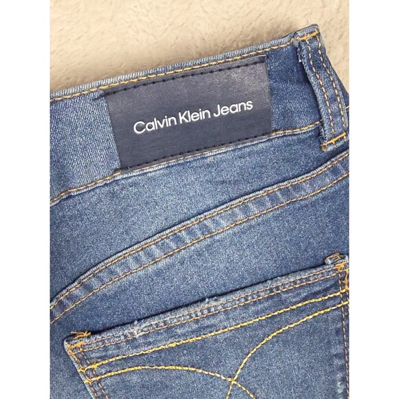 CALVIN KLEIN Jean Shorts Size 10 mid rise boy shorts New Stretch - Picture 12 of 14